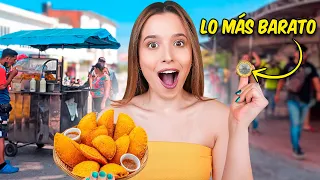 24 horas comiendo LO MAS BARATO en Colombia | Laura Mejia