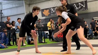 Aubrey takes on a strong opponent at the PBJJF Spring Open!