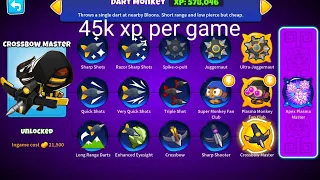 easy way to get dart monkey xp fast (45k xp)
