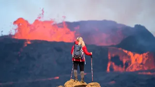 Drone Video of Fagradalsfjall volcano (Iceland).