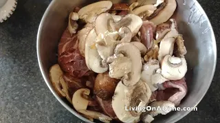 4 Ingredient Air Fryer Steak and Mushrooms - Just 5 Minutes!