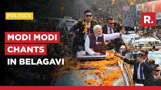 PM Modi in Karnataka: PM Holds Mega Roadshow In Belagavi, Crowd Chants 'Modi Modi'