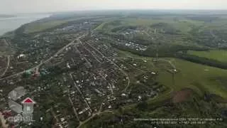 Аэросъемка села Верхний Услон + панорама города Казани