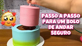 COMO FAZER BOLO DE DOIS ANDARES - Para Iniciantes - Bolo Galinha Pintadinha em Chantininho 💖