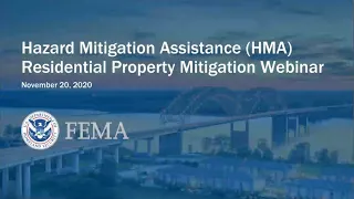 Webinar: Residential Property Mitigation Covered Under Hazard Mitigation Assistance