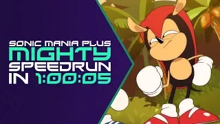 Sonic Mania Plus - Mighty (All Emeralds) Speedrun in 1:00:05