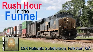[8F][4k] Rush Hour, Amtrak Horn Show & Auto Train, Folkston Funnel, CSX Nahunta Sub, GA 07/16/2021
