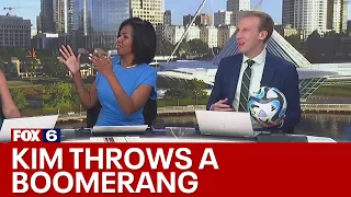 Kim Murphy throws a boomerang | FOX6 News Milwaukee