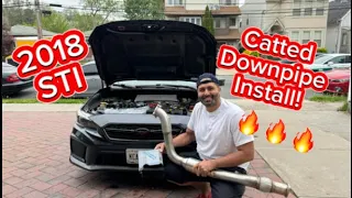 2018 SUBARU STI Map Performance ￼Catted Downpipe Install!!!