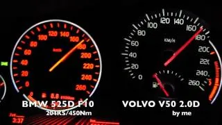 BMW 525D F10 204KS vs Volvo V50 2.0D
