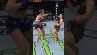 Ultra Slow Mo Rose Namajunas Fakes a Low Kick and Lands a Head Kick on Zhang Weili instead