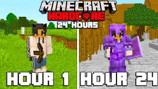 I Played Hardcore Minecraft for 24 Hours STRAIGHT...