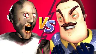 GRANNY vs HELLO NEIGHBOR – LA PELÍCULA (Español Recopilación de Todos Los Episodios Parodia Animada)