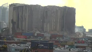 Beirut's blast-damaged grain silos partially collapse | AFP