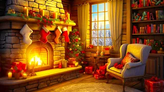 ALL YEAR IS CHRISTMAS 🎄Instrumental Christmas Music with Crackling Fireplace 🎄 Merry Christmas