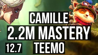 CAMILLE vs TEEMO (TOP) | 2.2M mastery, 6/1/6 | BR Diamond | 12.7