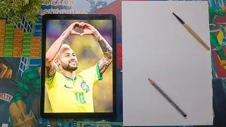 How to draw Neymar jr Drawing tutorial (step by step)