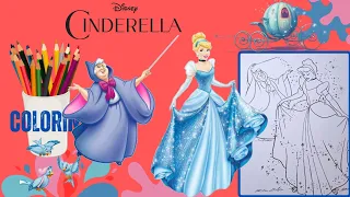 Cinderella and Fairy Godmother. Disney Princess. Coloring Pages #cinderella #disneyprincess #kids