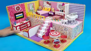 منزل كيتي من الكرتون  Hello Kitty House with Pink Bedroom, from Cardboard ❤️ DIY Miniature House