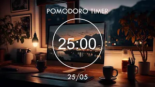 25/5 Pomodoro Timer • Cozy Room with lofi for Relaxing, Studying and Working • Focus Station