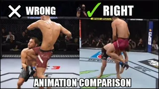 UFC 4 KNOCKOUTS ANIMATIONS CORRECTION VIDEO.. PLZ WATCH THIS EA SPORTS Comparison OF REAL VS GAME