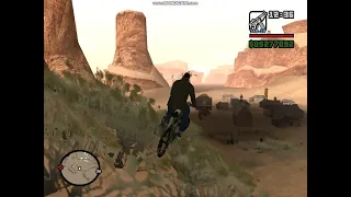 CJ (GTA SA) in desert riding  Mountain Bike and capturing action views.