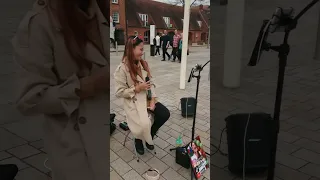 Woman in love ‘cover’ #busker