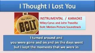 I Thought I Lost You - Karaoke / Instrumental with Lyrics on Screen