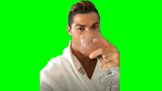 Ronaldo Drinking Wine Meme (HD GREEN SCREEN)