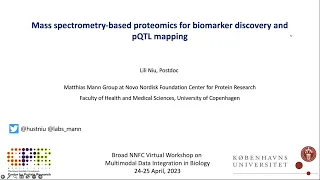 NNFC Workshop: Lili Niu, Mass-spectrometry-based Proteomics for biomarker discovery and pQTL mapping