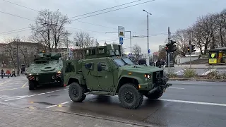 Lithuanian and NATO allies militarily equipment in Vilnius