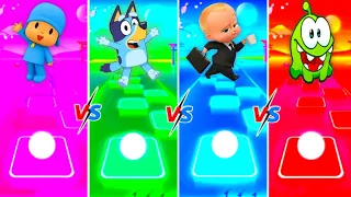 Pocoyo Vs Bluey Vs Pikachu Vs Boss Baby And Tiles Hop EDM Rush Game