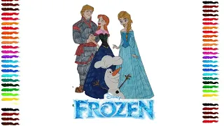 Frozen colouring. How to colour Frozen characters. Easy step-by-step tutorial. #nikartgallery