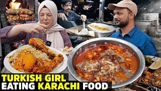 Turkish Girl Trying Pakistani Food | 24 Items in 24 Hours ft @TurkanAtay  | Javed Nihari & More