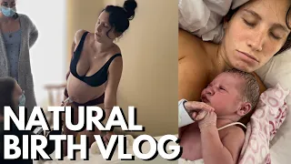 NATURAL BIRTH VLOG: 5-hour FAST unmedicated labor + delivery of first baby *almost didn't make it*