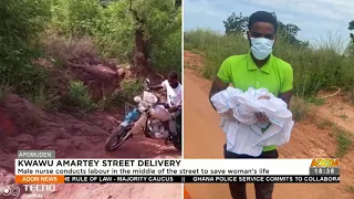 Male nurse conducts labour in the middle of the street to save woman’s life – Adom TV News (4-10-21)