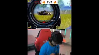 🇮🇳 1V4 CLUCHT 🔥SOLO VS SQUAD UNEXPECTED😱 #lolzzzgaming  #shorts #bgm