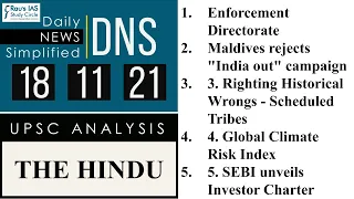 THE HINDU Analysis, 18 November, 2021 (Daily Current Affairs for UPSC IAS) – DNS