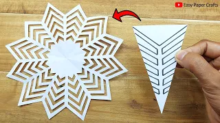 Paper Cutting Design ❄️ How to Make Paper Snowflake For Christmas Decorations 🎄 Easy Paper Crafts