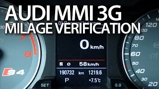 How to check correct milage in Audi MMI 3G (A1 A4 A5 A6 A7 A8 Q3 Q5 Q7)