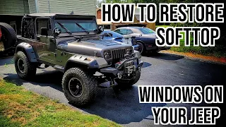 How to RESTORE Jeep Soft Top WINDOWS with a Dual Action POLISHER | FOR Scratch REMOVAL and CLARITY