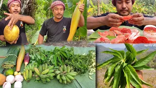 most requested video || collecting vegetables || eating sour and spicy pomelo fruit || kents vlog.
