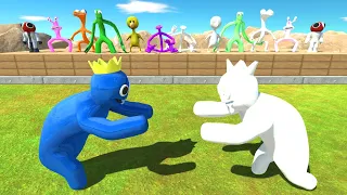 Rainbow Friends VS Albino Rainbow Friends - Animal Revolt Battle Simulator