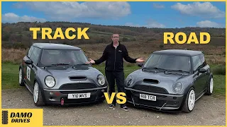 Modified Mini R53 battle | Track setup vs Road