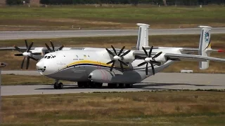 Antonov AN-22, The World's largest Propeller Aircraft Take off at Leipzig/Halle Airport 22.7.2016