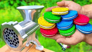EXPERIMENT !! COLORFUL OREO VS MEAT GRINDER