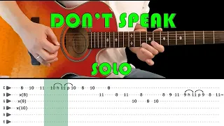 DON'T SPEAK - Guitar lesson - Guitar solo with tabs (fast & slow) - No Doubt