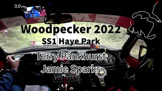 Woodpecker Rally 2022. Ss1 Haye Park Terry Pankhurst & Jamie Sparks Millington Mk1 Escort in-car