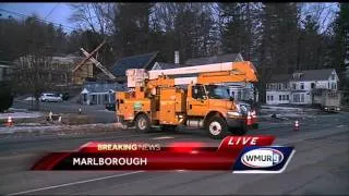 Tractor-trailer takes down power lines, crashes into porch