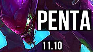 KHA'ZIX vs NUNU & WILLUMP (JUNGLE) | Penta, 66% winrate, Legendary, 17/4/13 | TR Master | v11.10